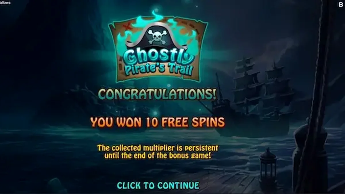 Tampilan visual slot Ghostly Hallows dengan tema kapal bajak laut hantu